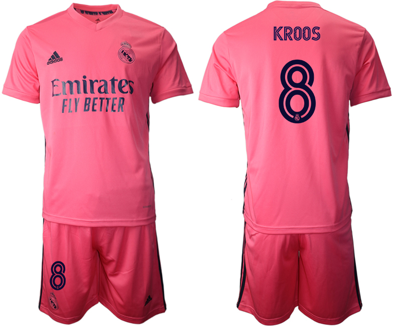 Men 2020-2021 club Real Madrid away #8 pink Soccer Jerseys